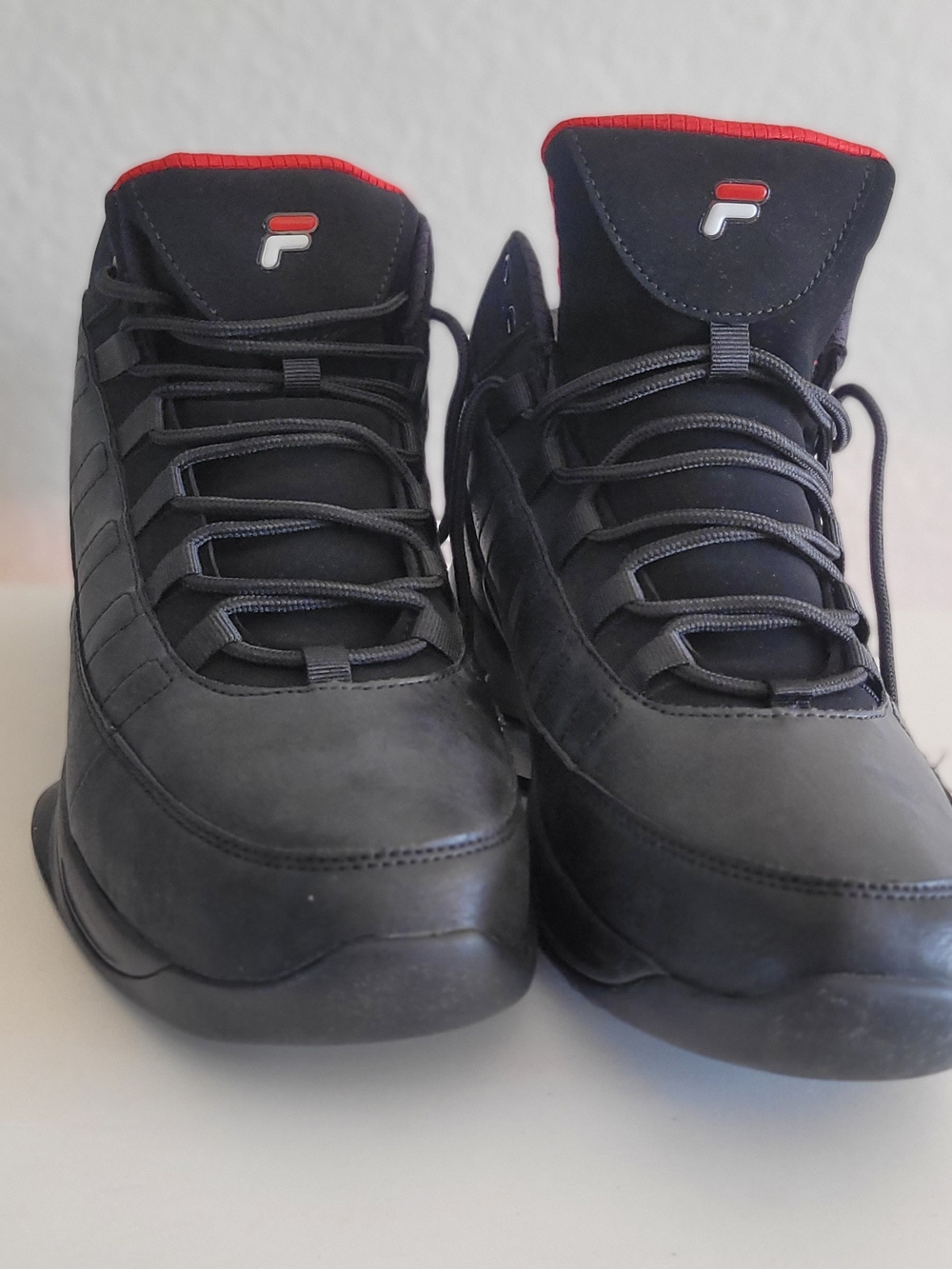Fila Men's Black Sneakers with Red Trim
